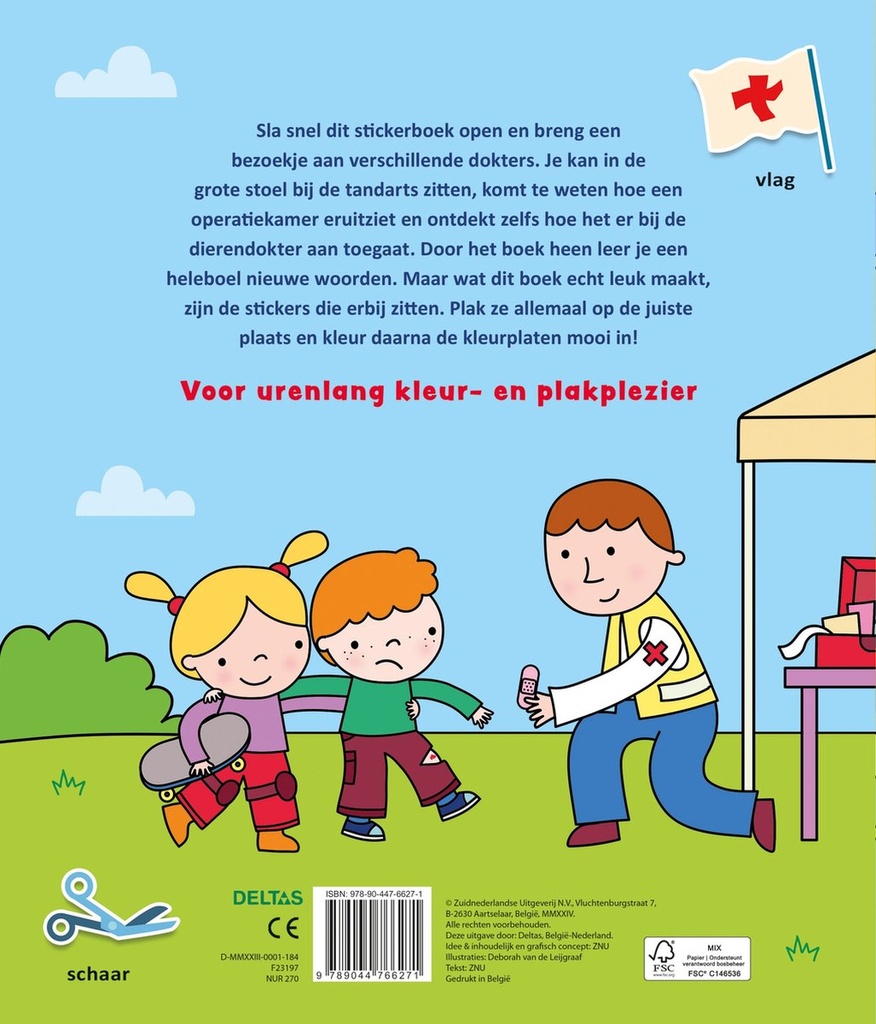 Kleur- en stickerboek met woordjes - Bij de dokter