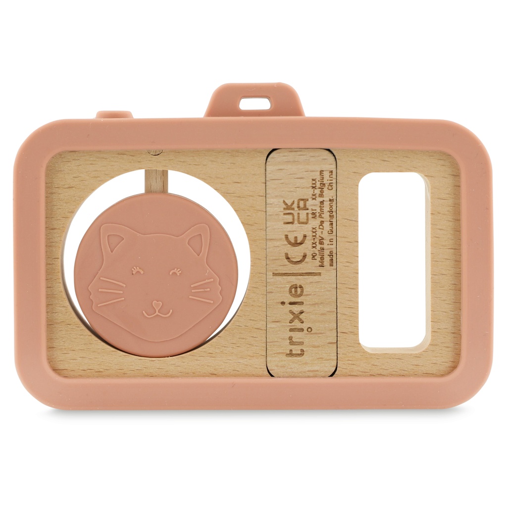 Houten baby camera met siliconen