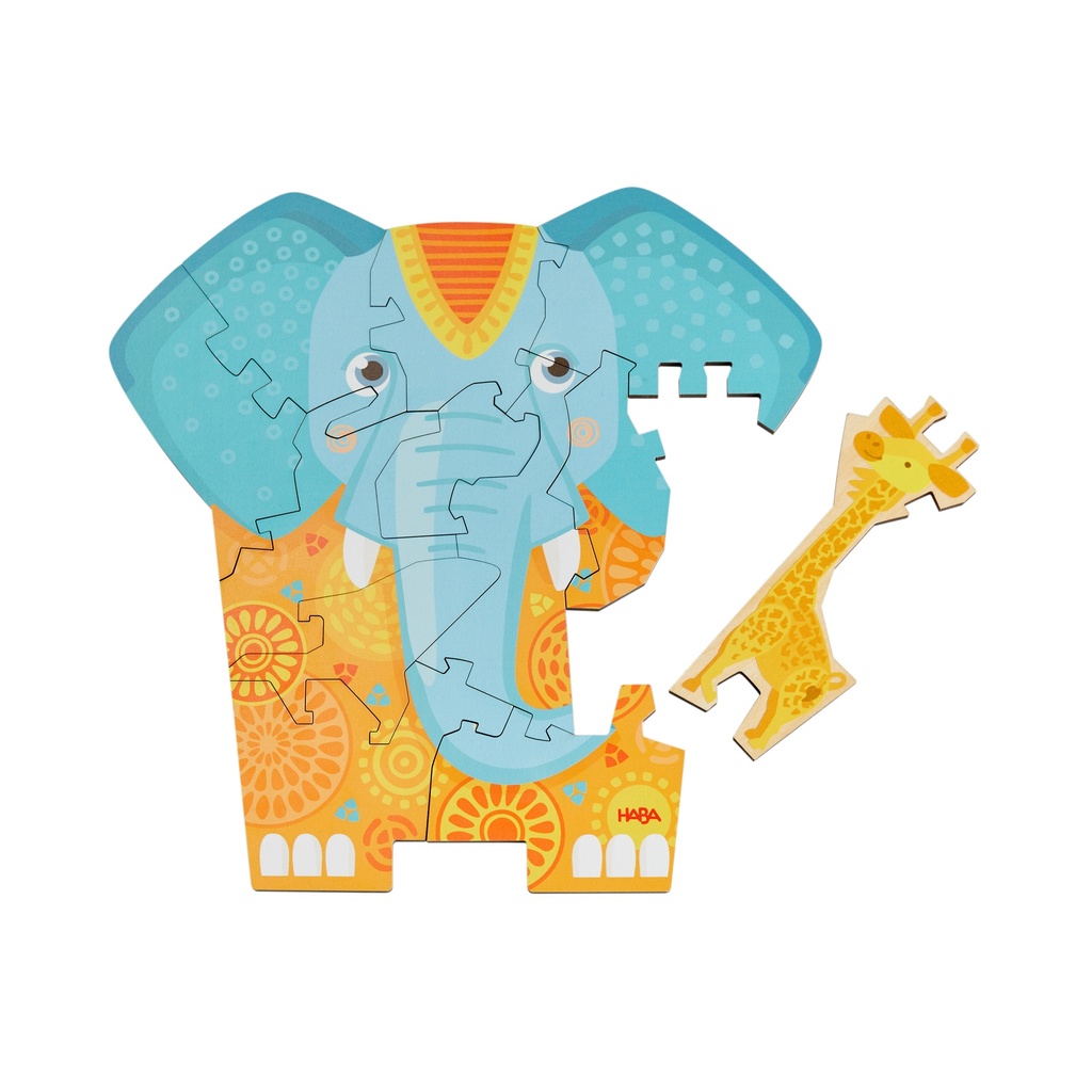 Houten puzzel 2 in 1 - Olifant