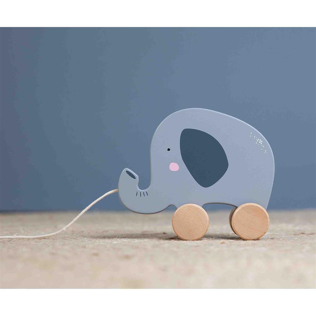 Houten trekfiguur olifant