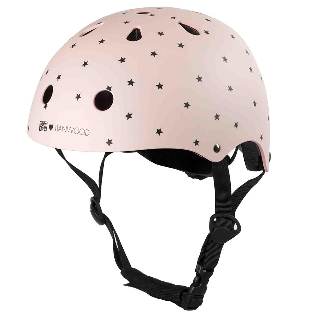 *PACK Loopfiets+helm (bonton pink, stars)