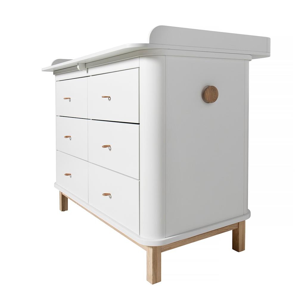 Commode 6 laden (large, wit/eik)