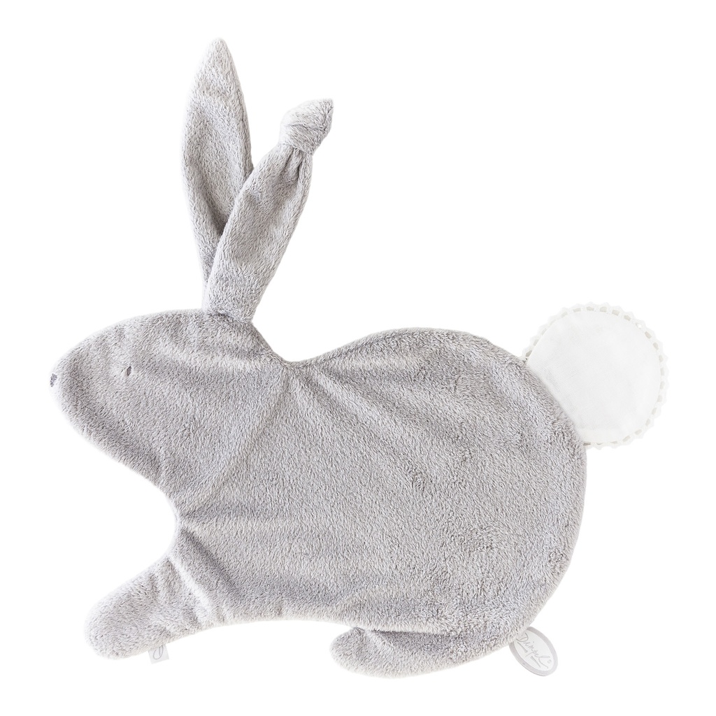 Doudou lapin Emma classic gris clair-blanc