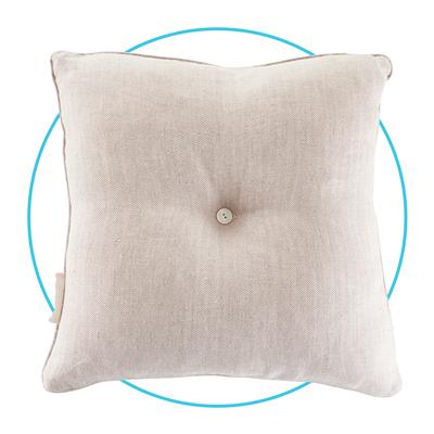 Coussin avec bouton sable