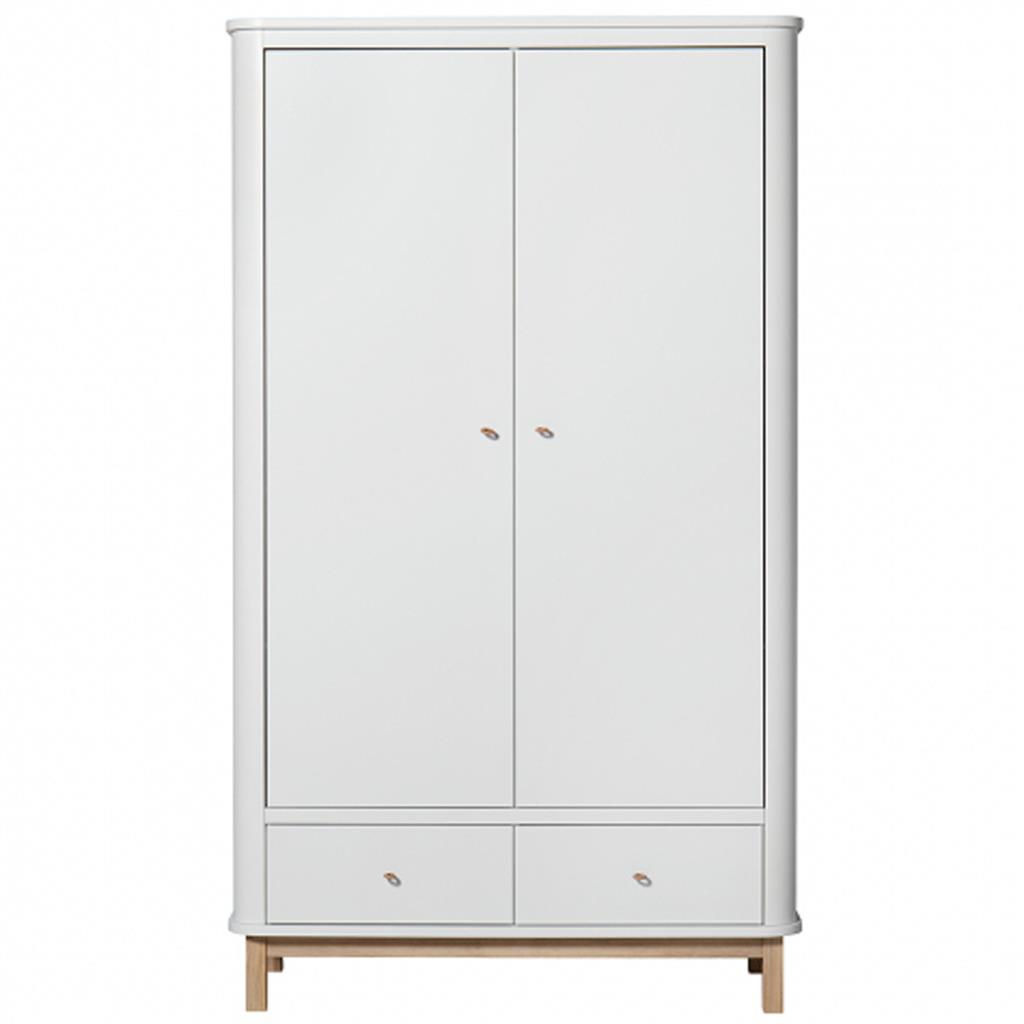 Armoire 2 portes (blanc/chêne) Oliver Funiture