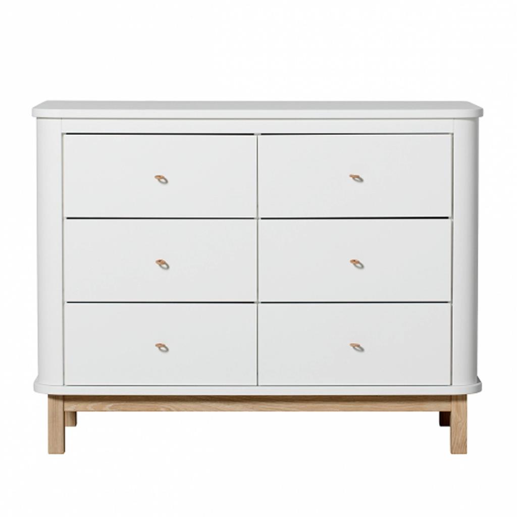 Dresser 6 drawers (white/oak)