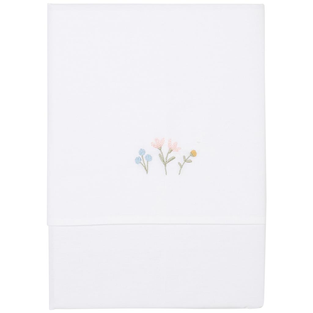 Laken wieg borduur flowers&butterfly