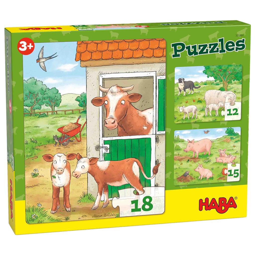 Puzzels: jonge boerderijdieren