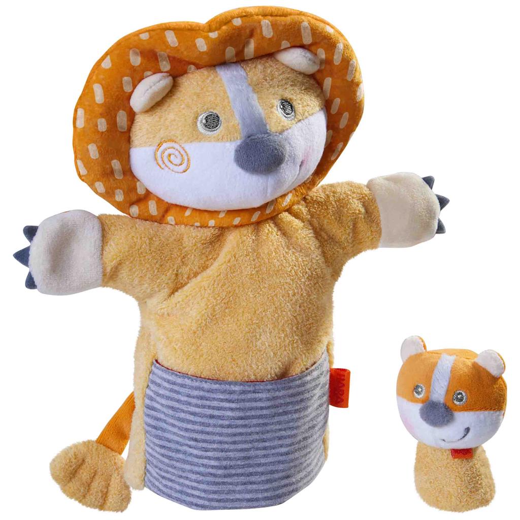 Hand puppet lion with baby