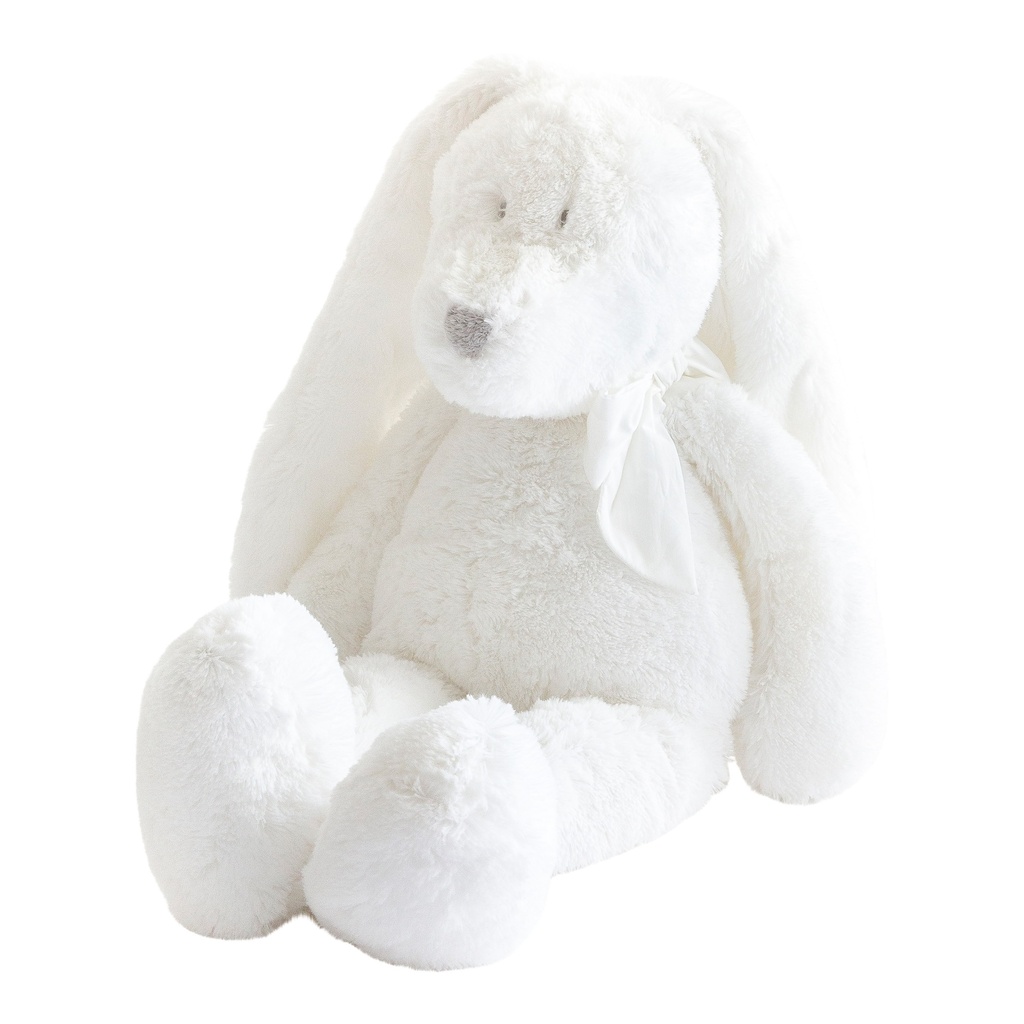 Peluche lapin Flore avec noeud blanc (32cm)