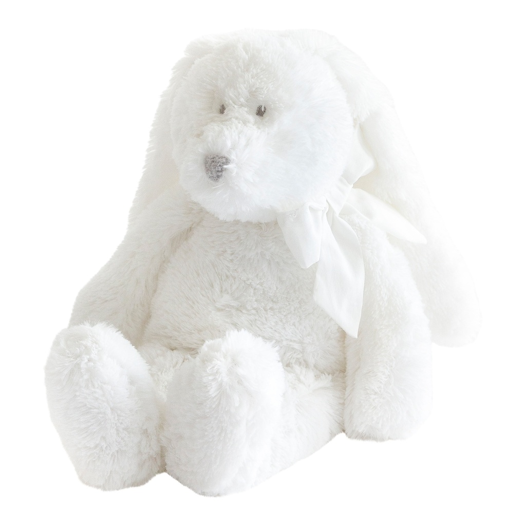 Lapin câlin Flore avec noeud blanc (18cm)