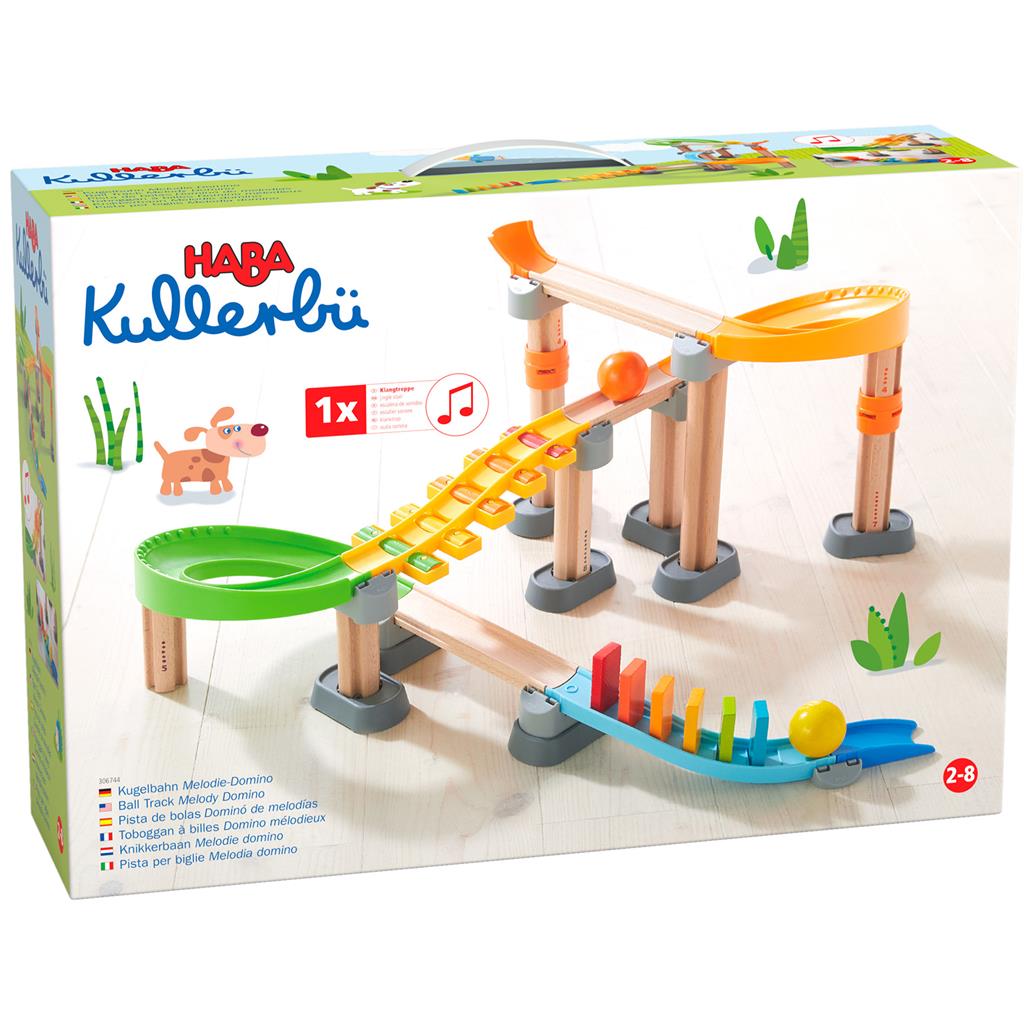 Marble track: melodious dominoes