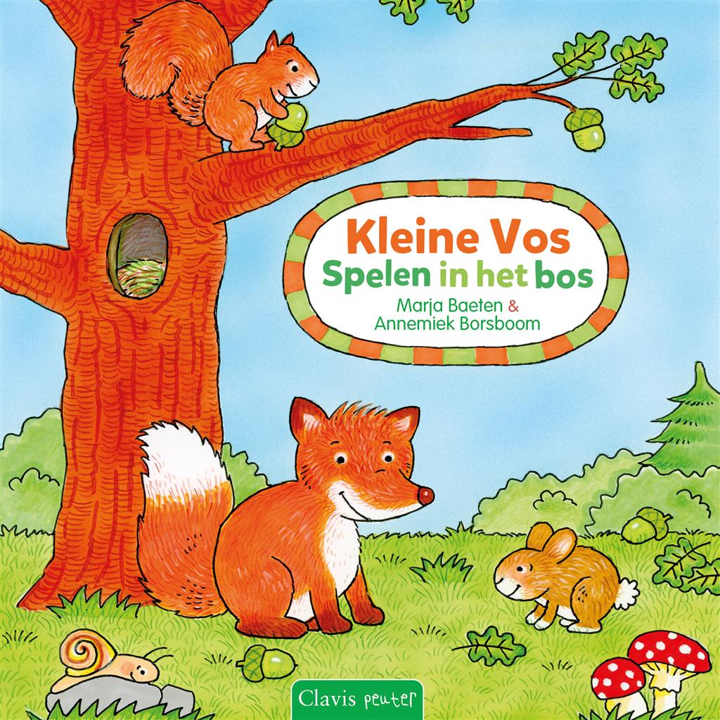 Kleine vos. spelen in het bos