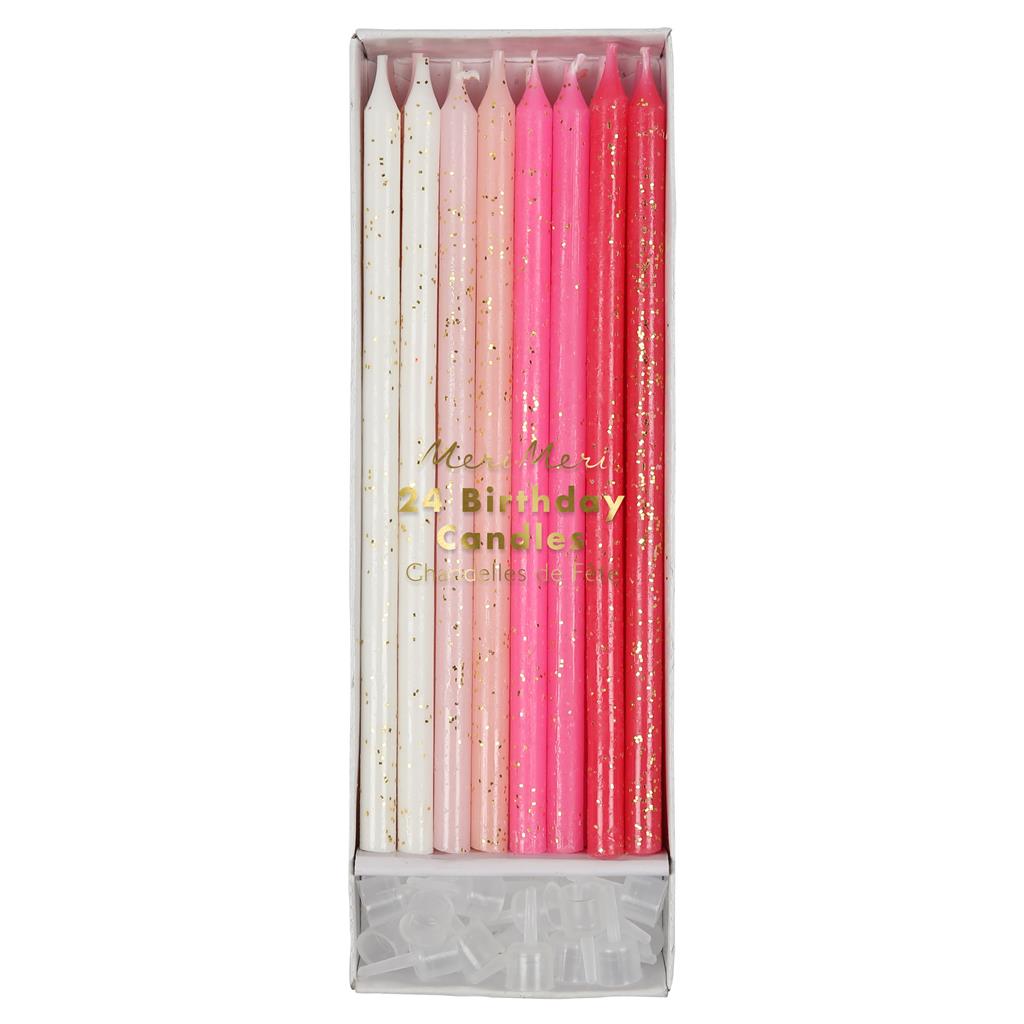 Birthday Candles pink straight