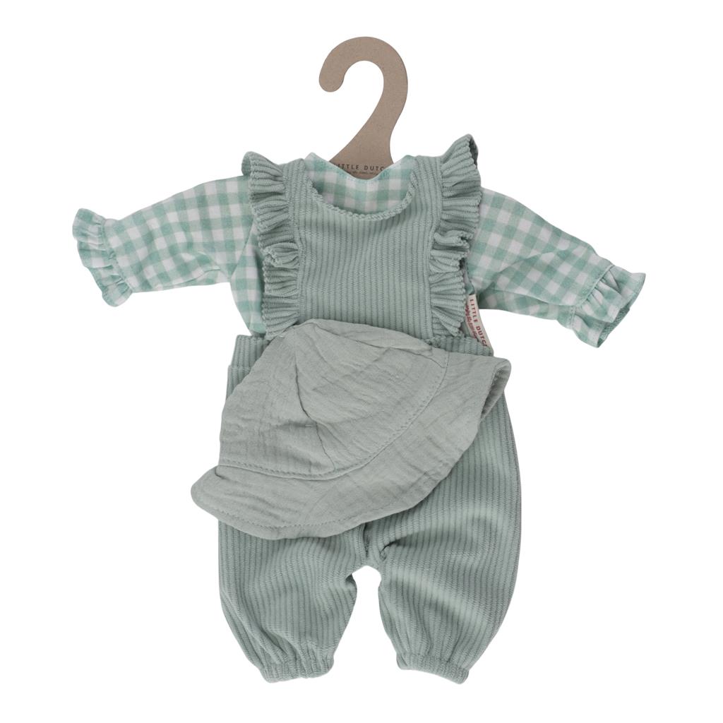 Kledingset green check voor babypop