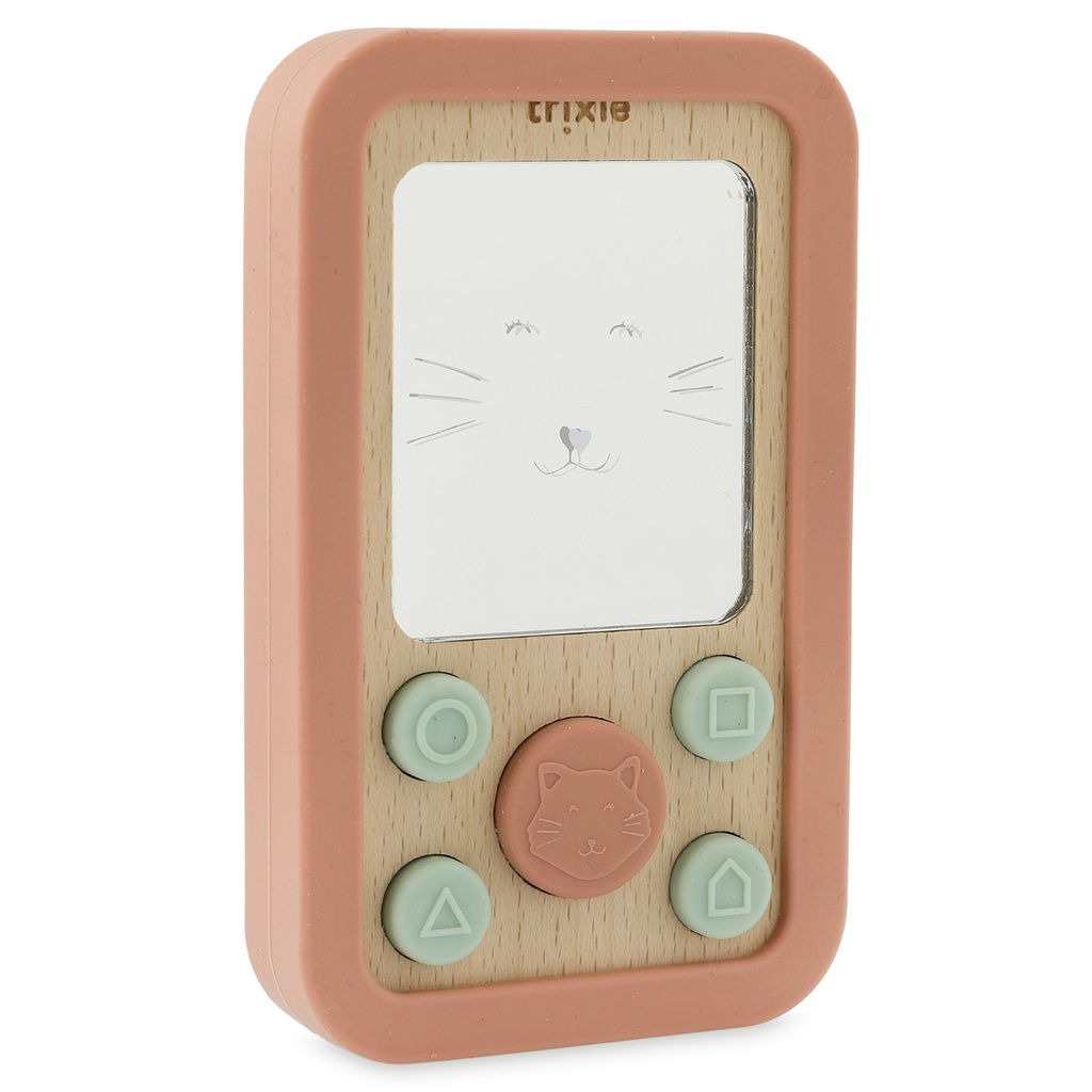 Wooden baby phone with silicone