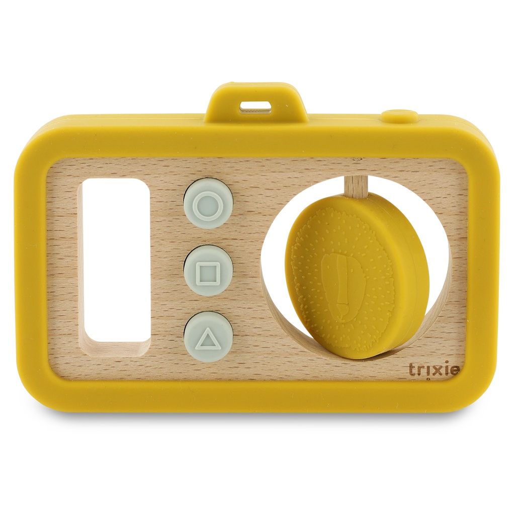 Houten baby camera met siliconen