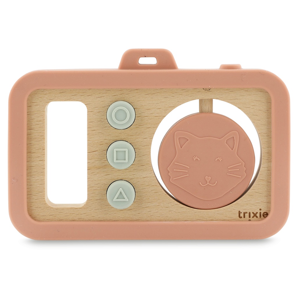 Houten baby camera met siliconen