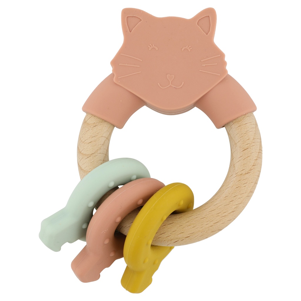 Wooden activity ring with silicone