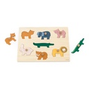 Wooden inlay puzzle animals - 7 pieces