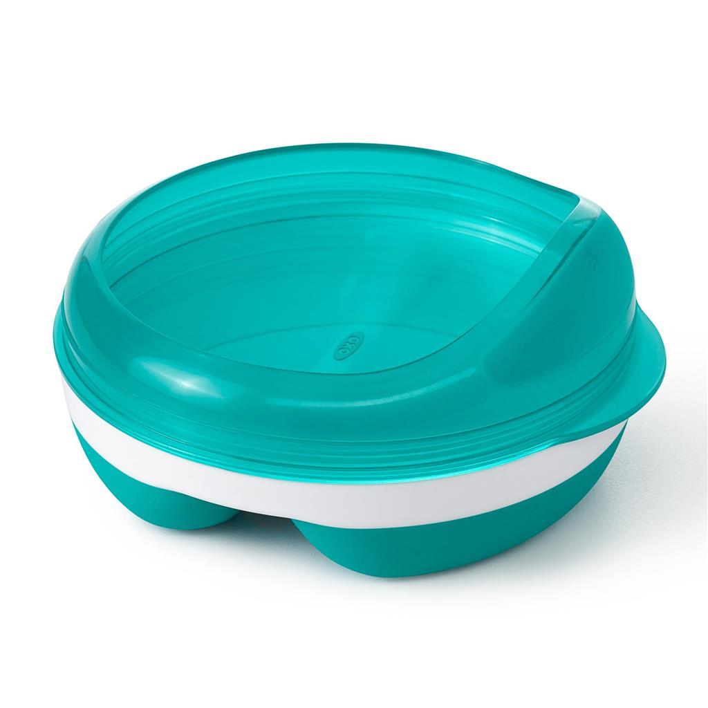 Plate with 2 compartments