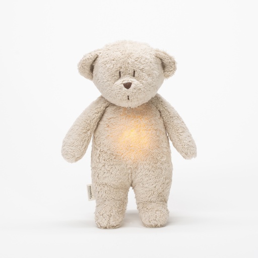 Knuffel beer organic met licht en geluid sand