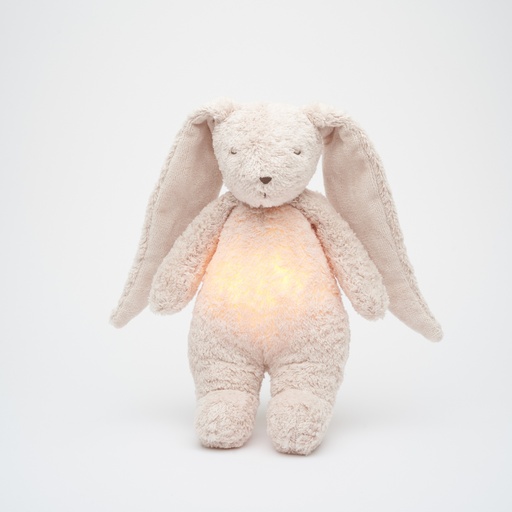 Knuffel konijn organic met licht en geluid rose