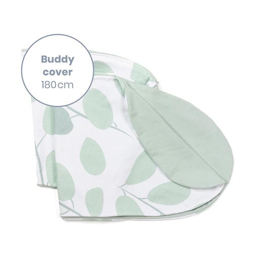 Hoes relaxkussen buddy met print leaves aqua green