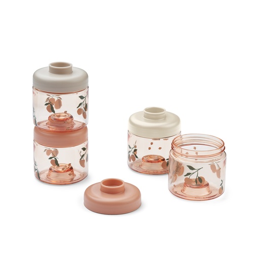 Bewaarpotjes babyvoeding Dominique - 4 stuks peach - sea shell