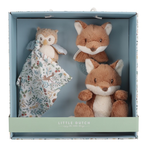 Giftset doudou, knuffel en bijtring forest friends