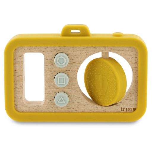 Houten baby camera met siliconen mr. lion