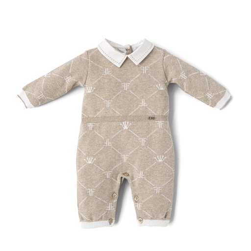 Babypakje met kraagje signature white-beige