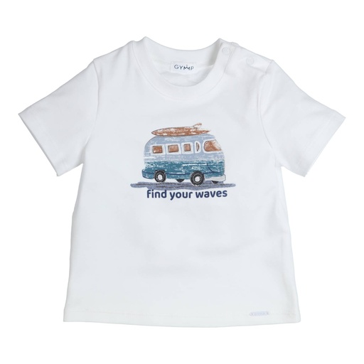 T-shirt met bus Aerobic white