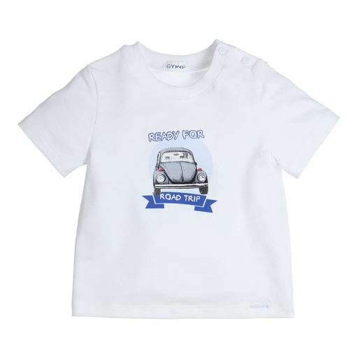 T-shirt met auto Aerobic white