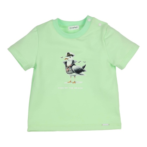 T-shirt met meeuw Aerobic green