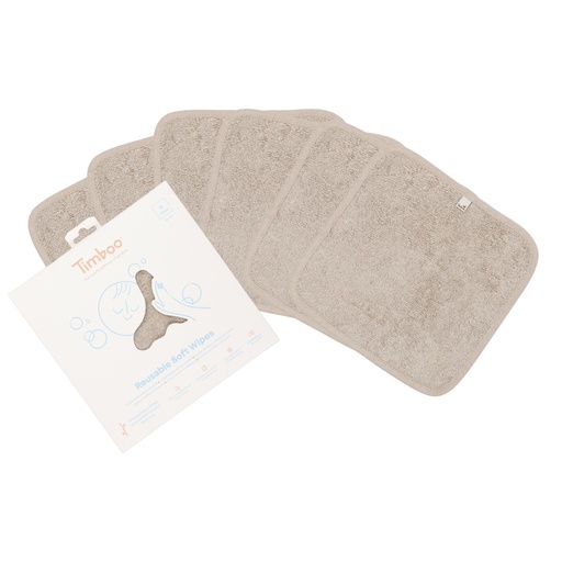 Wasbare doekjes - 6 stuks feather grey