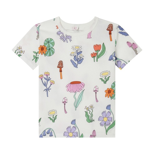 T-shirt bloemen ivory - colourful