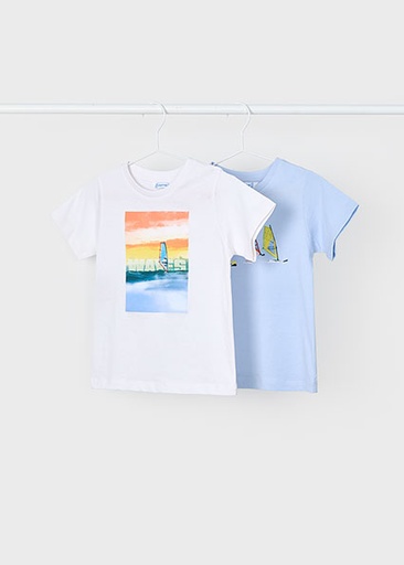 T-shirt 2 stuks white-sky