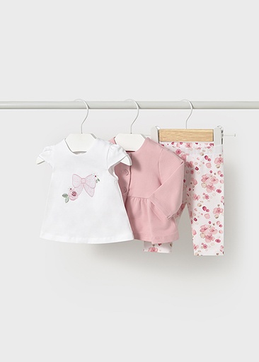 Set T-shirt, gilet en legging baby rose