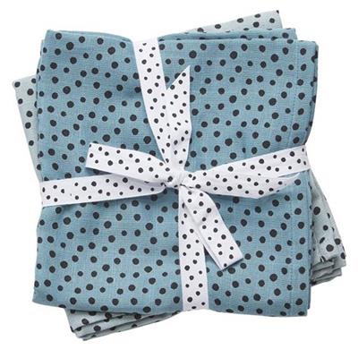 Spuugdoek (2st) happy dots blue