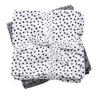 Spuugdoek (2st) happy dots grey