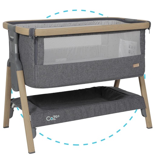 Co-sleeper cozee (oak-charcoal)