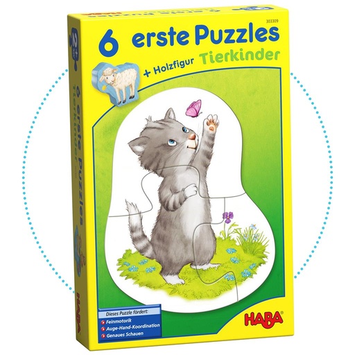 6 eerste puzzels dierenkinderen