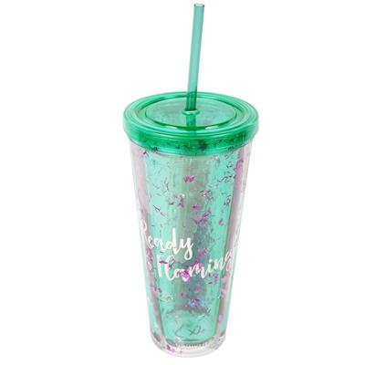 Beker glitter Flamingo