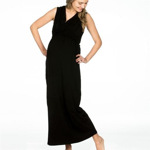 Borstvoedingsjurk maxi tencel black