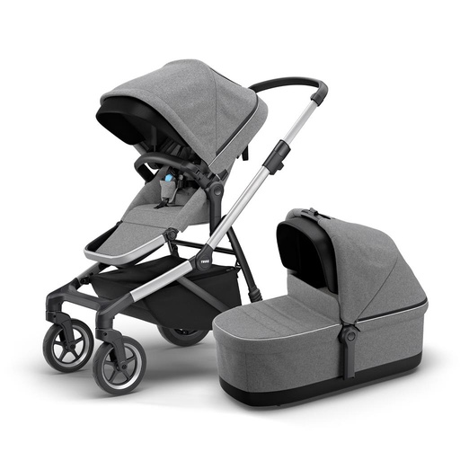 Kinderwagen sleek (incl. reiswieg) grey melange