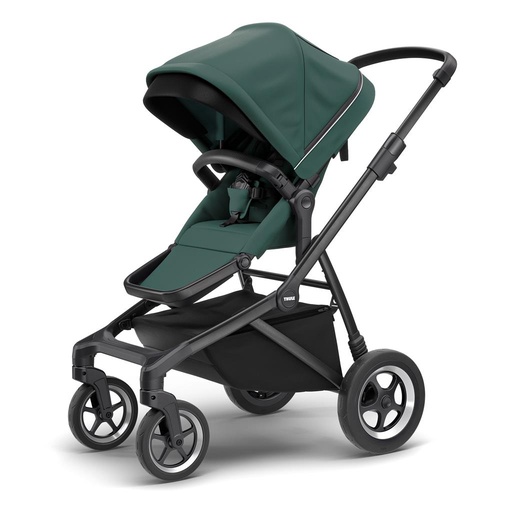 Kinderwagen sleek mallard green on black