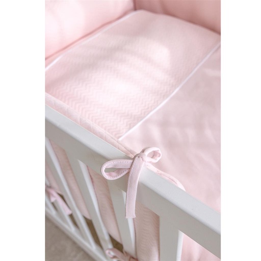 Donsovertrek bed chevron light pink