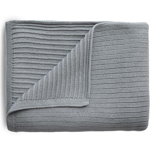 Deken ribbed gray melange