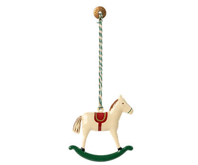 Metalen ornament - rocking horse